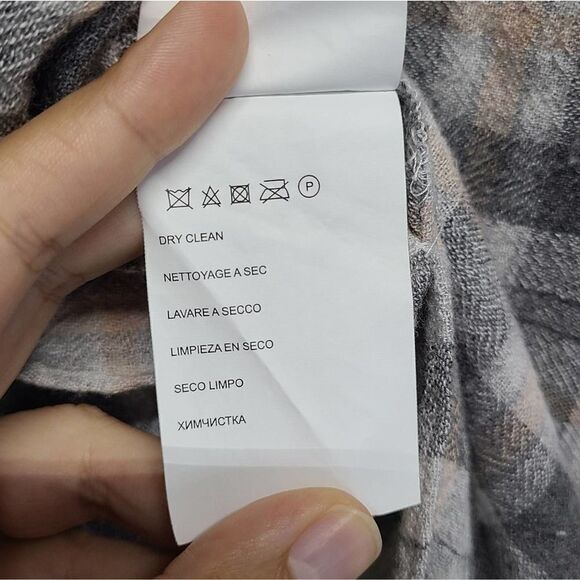 Club Monaco Plaid Off Shoulder‎ Wool Blend Blouse Size 2 - Picture 7 of 7